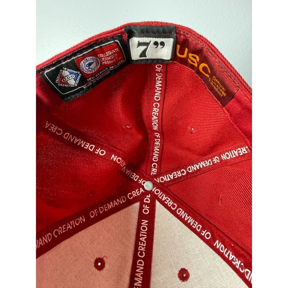 USC Trojans Red Gold Embroidered Fitted Officially Licensed Hat Size 7 Inches - Picture 10 of 10